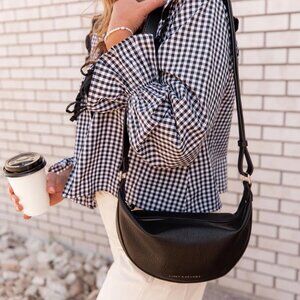 Poppy & Peonies eclipse Hobo Pebble Black